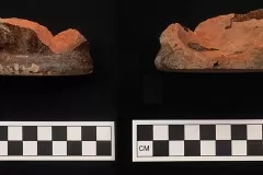 This was likely the base piece of a mug. These were used as individual drinking vessels as opposed to communal jars and pitchers.